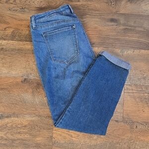 Jessica Simpson Rolled Crop Skinny Blue Jeans